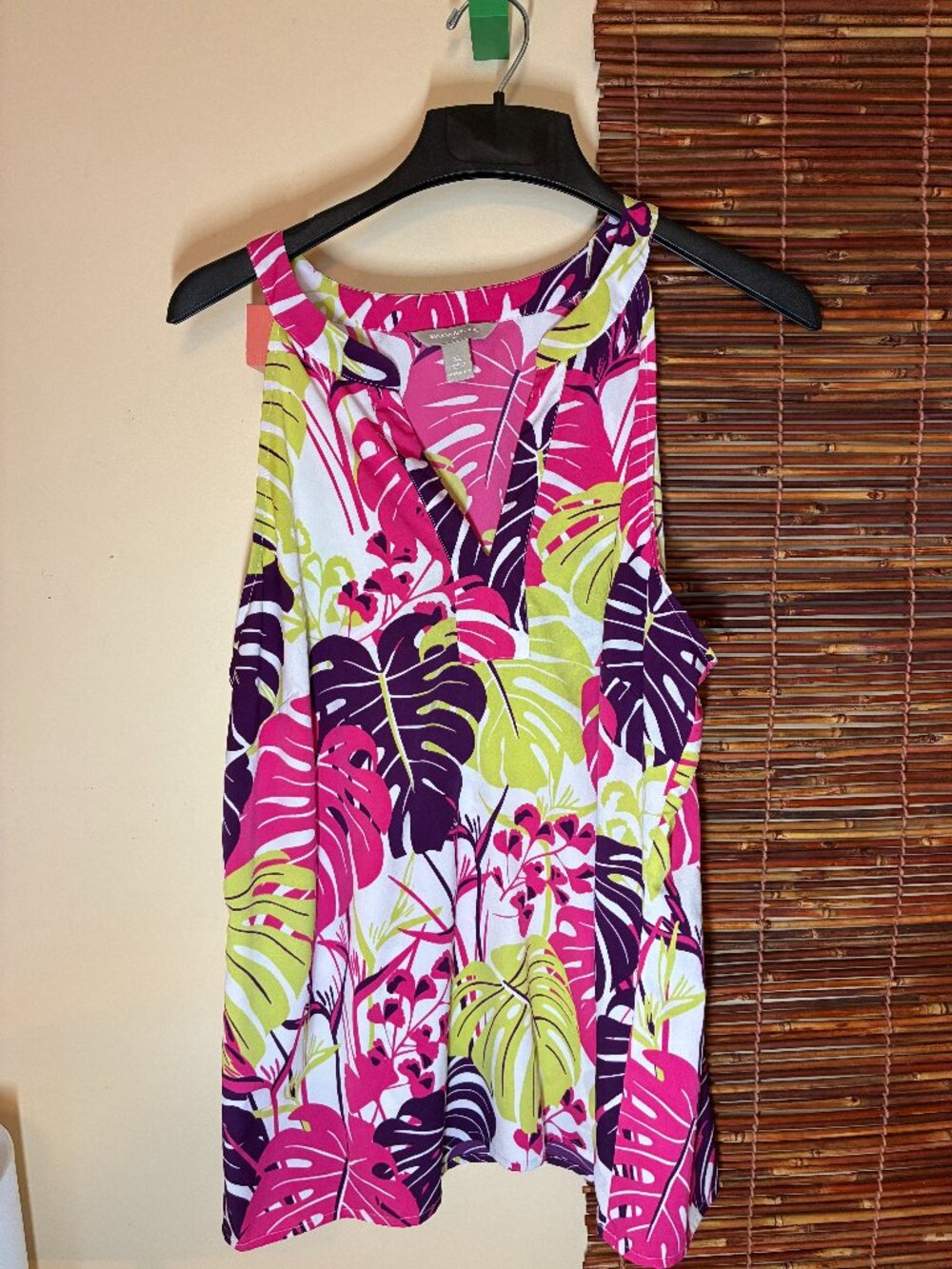 BR Factory Size XL Colorful Tropical Themed Sleeveless Halter Neck Blouse